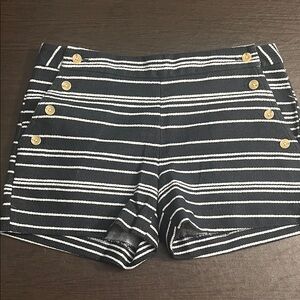 Banana Republic Black and White Striped High Waist Shorts